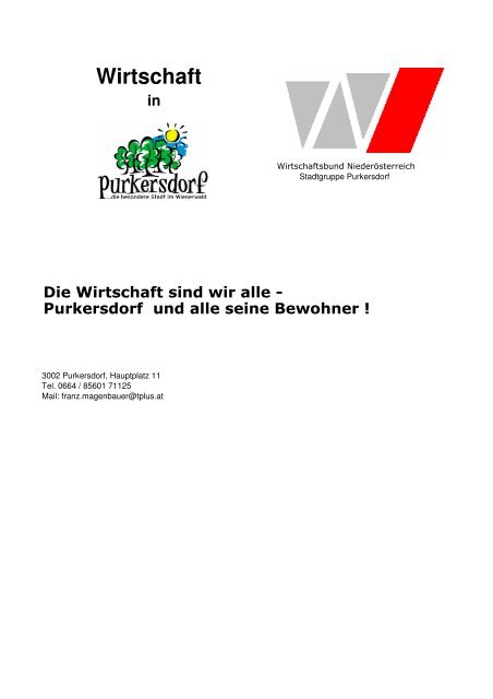 Portal der Purkersdorfer Wirtschaft