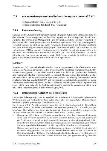 7.5 pre agro,Management, und Informationssystem premis (TP V,2)