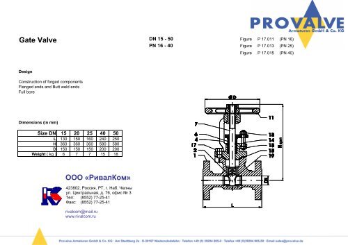 01 DIN Gate Valve DN15-DN50 PN16 PN25 PN40 P17.011 P17 ...