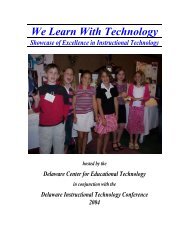 We Learn With Technology - Delaware Center For Educational ...