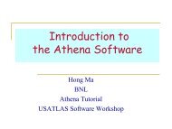 Introduction to the Athena Software - US Atlas