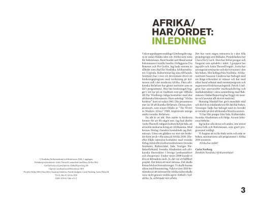 AFRIKA/ HAR/ORDET: - Global Reporting