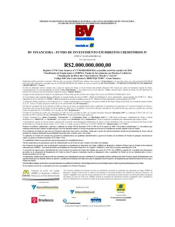 BV Financeira Prospecto Definitivo FIDC IV - Banco Votorantim