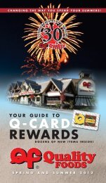 your guide to q-card rewards - Quality Foods