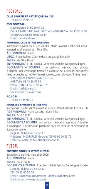 clubs & associations d'istres