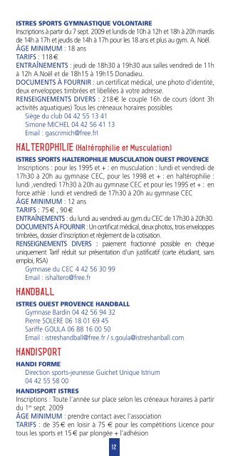 clubs & associations d'istres