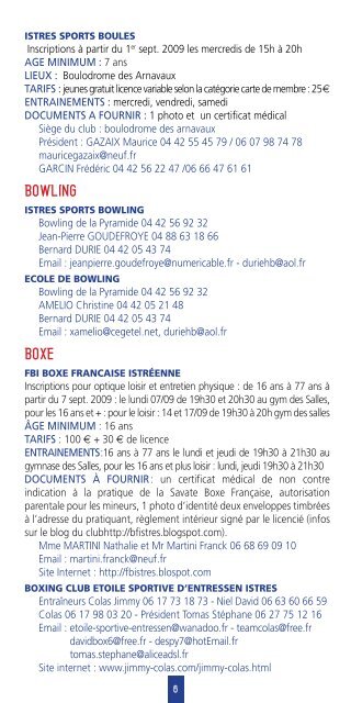 clubs & associations d'istres