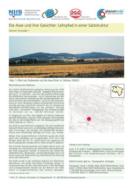 Infoblatt - Geopark Harz