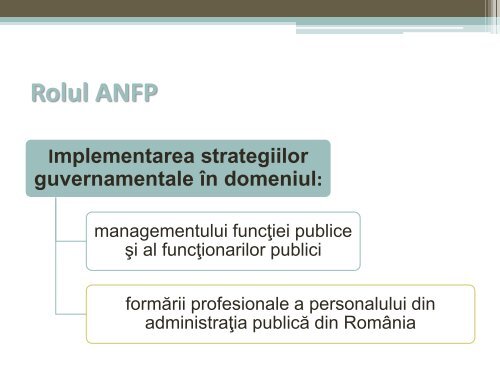 Informatizarea activităţii în cadrul ANFP