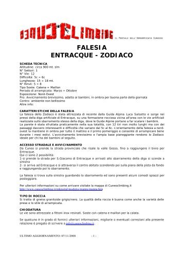 FALESIA ENTRACQUE - ZODIACO - Cuneoclimbing