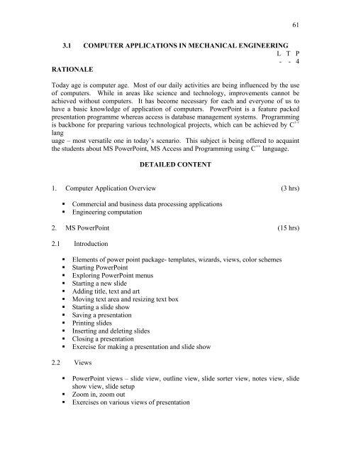 3.1 computer applications in mechanical engineering