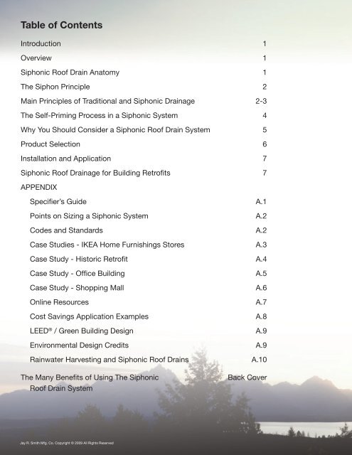 Brochure Siphonic Roof Drains - Jay R. Smith MFG Co.