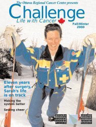 Fall Winter 2000 - The Ottawa Regional Cancer Foundation