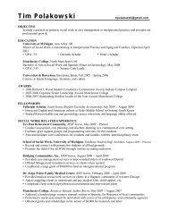 Resume - University of Michigan School of Social Work