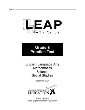 Grade 8 Practice Test - Louisiana Department of Education
