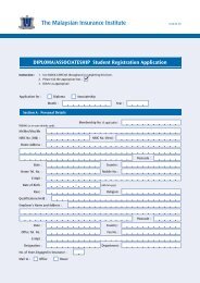 AMII/DMII Student Registration Form - The Malaysian Insurance ...