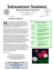 SHENANDOAH SHARINGS - Virginia Federation of Garden Clubs