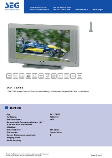 LCD-TV 6262-S Highlights - Prad