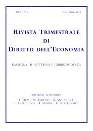 rivista trimestrale di diritto dell 'economia - Fondazione Capriglione ...