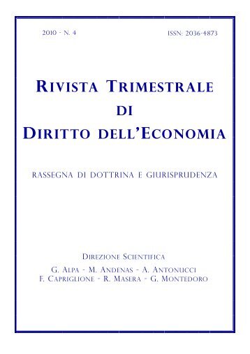 rivista trimestrale di diritto dell 'economia - Fondazione Capriglione ...