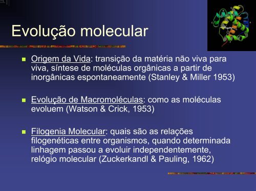 Evolucao Molecular.pdf - Instituto de Biologia da UFRJ