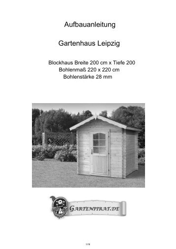 Aufbauanleitung Gartenhaus Leipzig - Gartenpirat