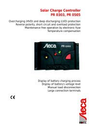 Steca Charge Controller Manual - Solarix Series - Solar &amp; Wind