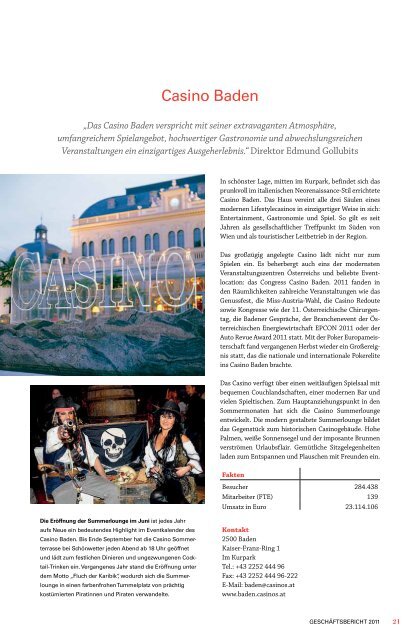 Jahresbericht 2011 (pdf, 1968 KB) - Casinos Austria