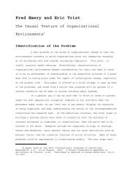 Fred Emery and Eric Trist The Causal Texture of Organizational ...