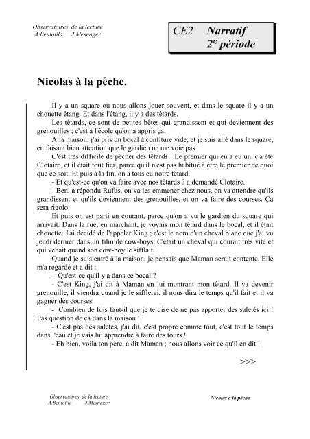 Milieu Ce2 Lecture Narration