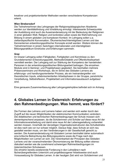 Globales Lernen in Ãsterreich: Dokumentation - Global Education