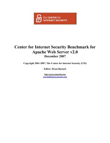 CIS Apache Benchmark V2 - Benchmarks - Center for Internet Security