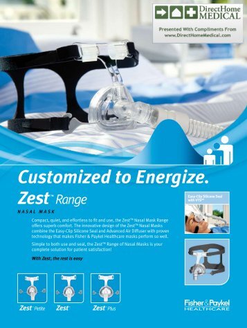 Zest Nasal CPAP Mask - Product Brochure (PDF) - Direct Home ...