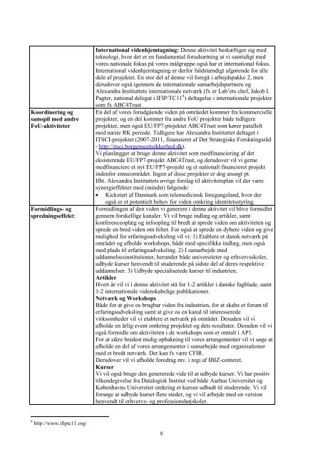 Skema til beskrivelser af forsknings- og udviklingsaktiviteter