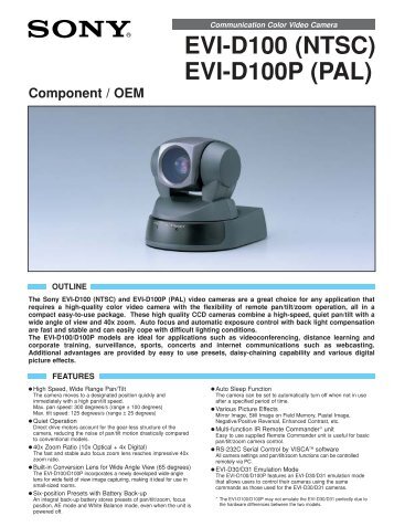 EVI-D100 (NTSC) EVI-D100P (PAL) - Aegis Electronic Group
