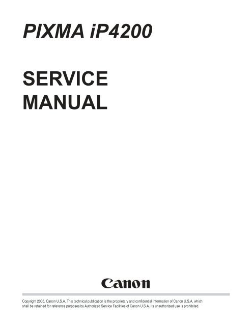 PIXMA iP4200 SERVICE MANUAL