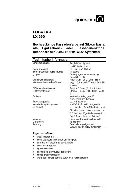 LX 300 LOBAXAN - Quick-Mix