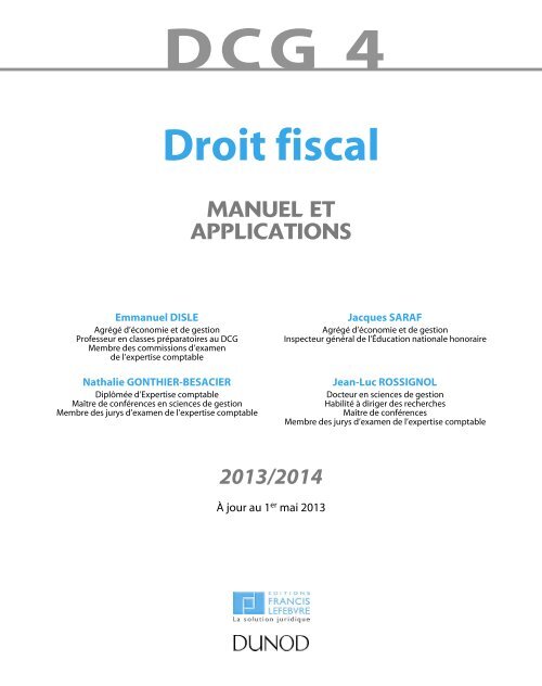 Dcg 3 droit social 20122013 6e edition manuel et applications corriges inclus