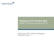 Realisierung der virtuellen Bank SGRP FrÃ¼hlingsveranstaltung 2013