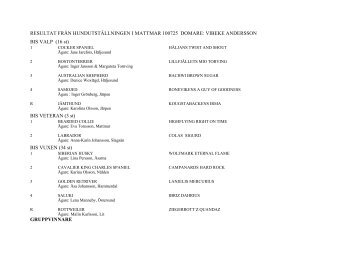 RESULTAT FRÃN HUNDUTSTÃLLNINGEN 2010 - Extrasida.se