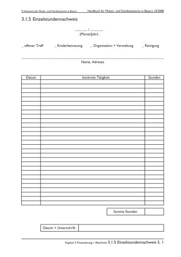 3.1.5 Einzelstundennachweis - Landesverband MÃ¼tter- und ...