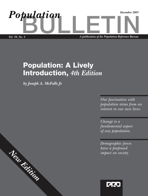 Lively Article Introduction A Lively Introduction, 4th Edition - Population Reference Bureau