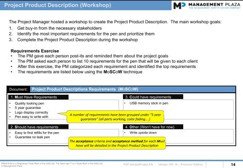 PRINCE2-SampleProject-Premium-MP847