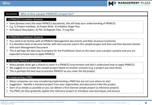 PRINCE2-SampleProject-Premium-MP847