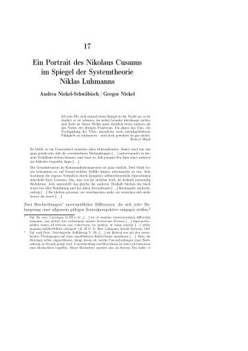 17 Ein Portrait des Nikolaus Cusanus im Spiegel der Systemtheorie ...