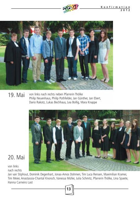 WOB No. 30, 9-11/2012 - Evangelische Kirchengemeinde Wallach ...