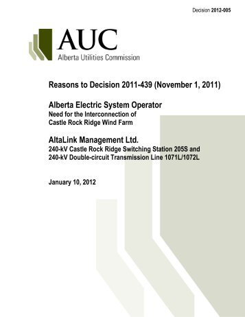 2012-005 - Alberta Utilities Commission