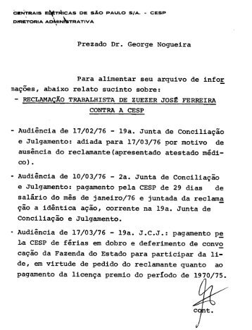 Prezado Dr. George Nogueira Para alimentar seu ... - Paulo Egydio
