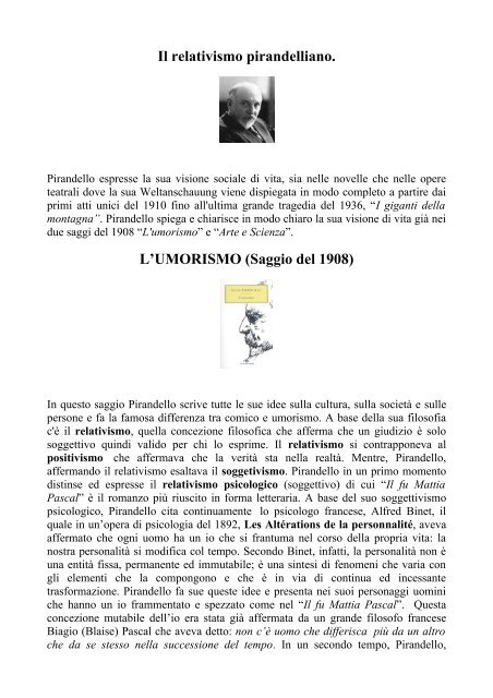 Il relativismo pirandelliano. L'UMORISMO (Saggio ... - Biagio Carrubba
