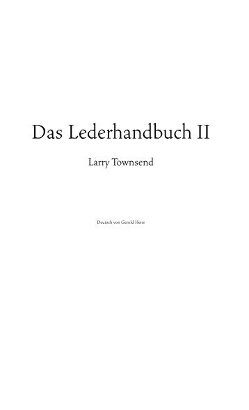 Das Lederhandbuch II - Querverlag